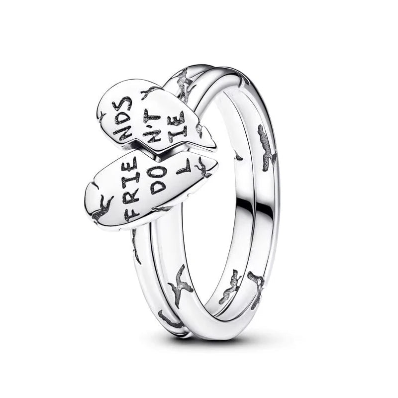 Stranger Things Silver Decorative Rings