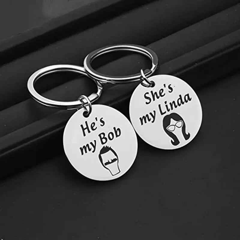 Bob's Burgers Bob and Linda Couples Stainless Steel Keychains