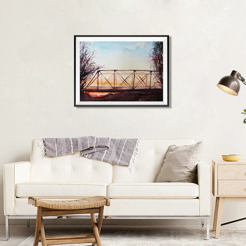 One Tree Hill Bridge Watercolor Print