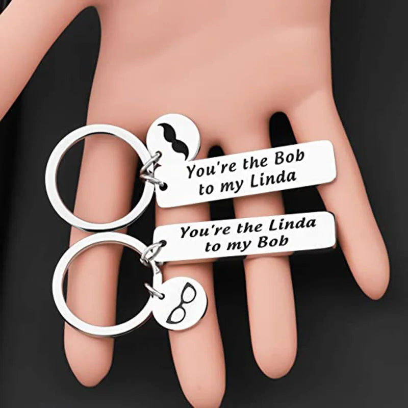 Bob's Burgers Bob and Linda Couples Stainless Steel Keychains