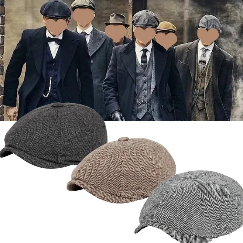 Peaky Blinders Vintage Tweed Flat and Baker Boy Newsboy Caps