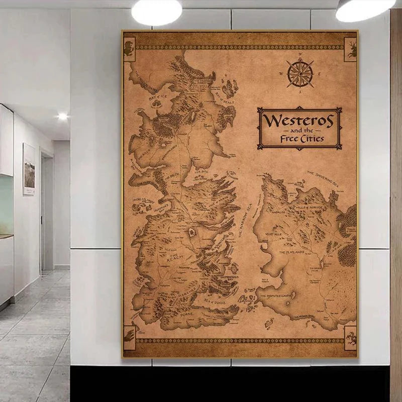 Game of Thrones Westeros and the Free Cities Canvas Wall Art