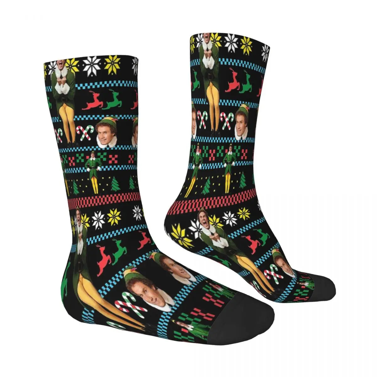 Elf Buddy the Elf Ugly Sweater Print Socks