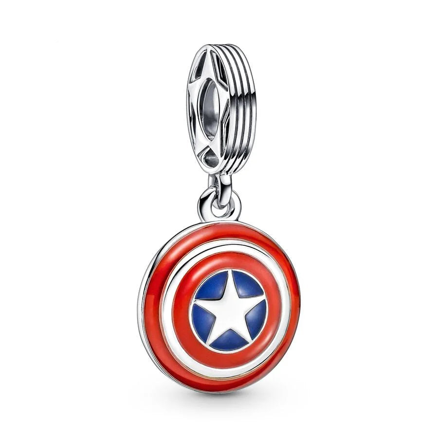 Captain America shield design on a white background