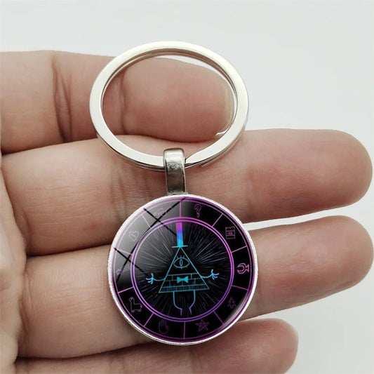 Gravity Fall Bill Cypher Glass Keychain