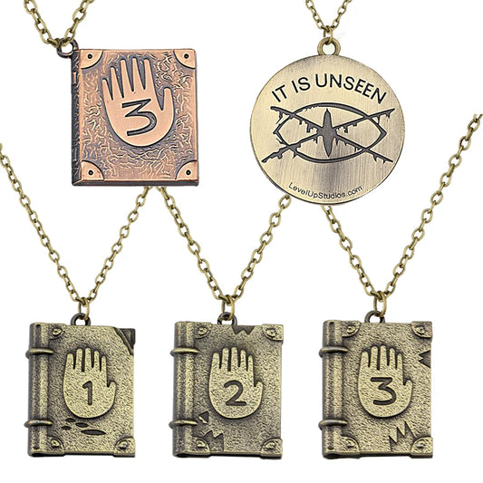 Gravity Falls Three Journals and Bill Cypher Pendants