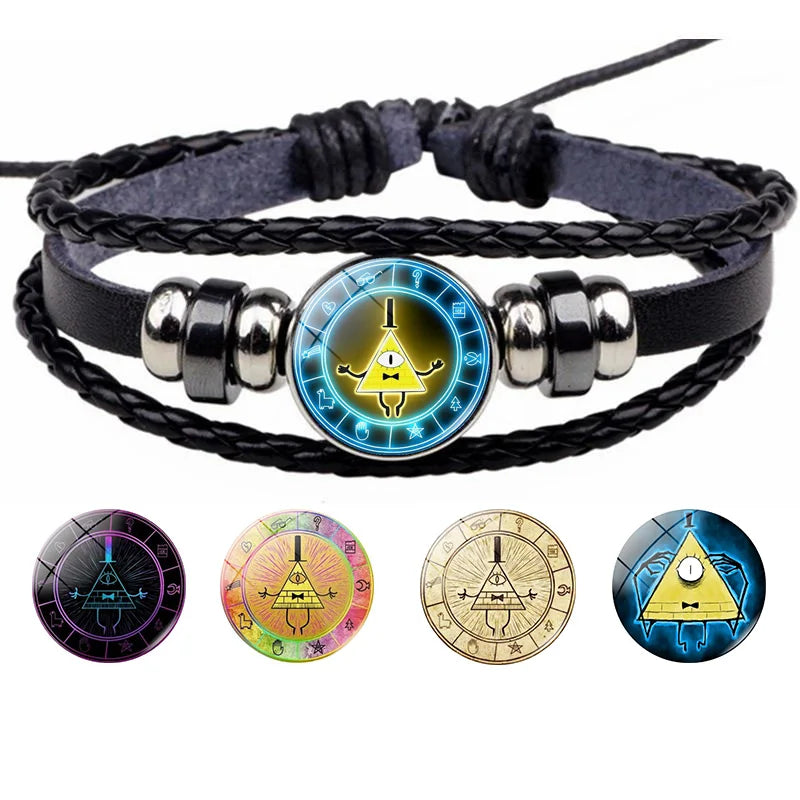 Gravity Falls Bill Cypher Leather Bracelet