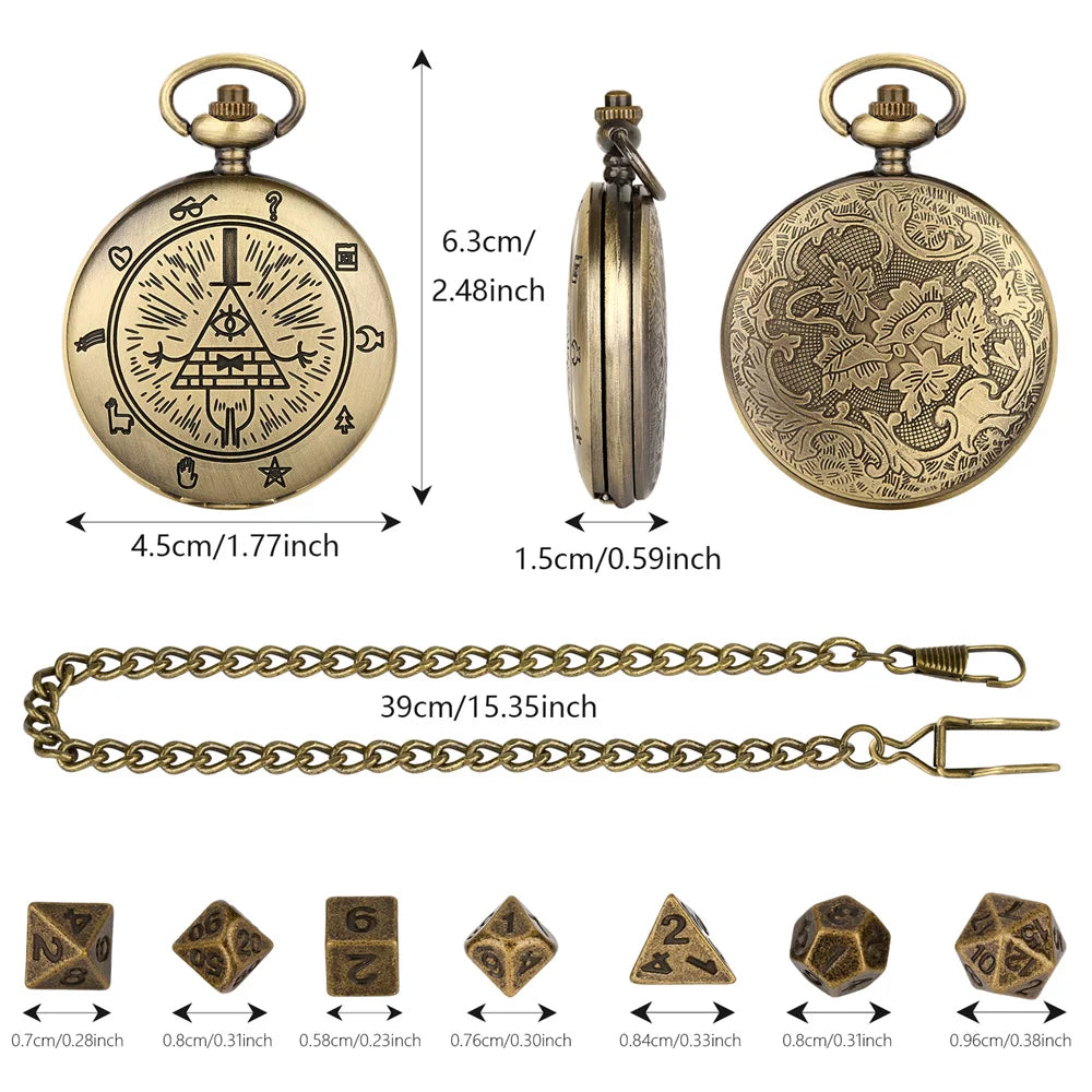 Gravity Falls Bill Cypher Mini Dice Holder Pocket Watch Case