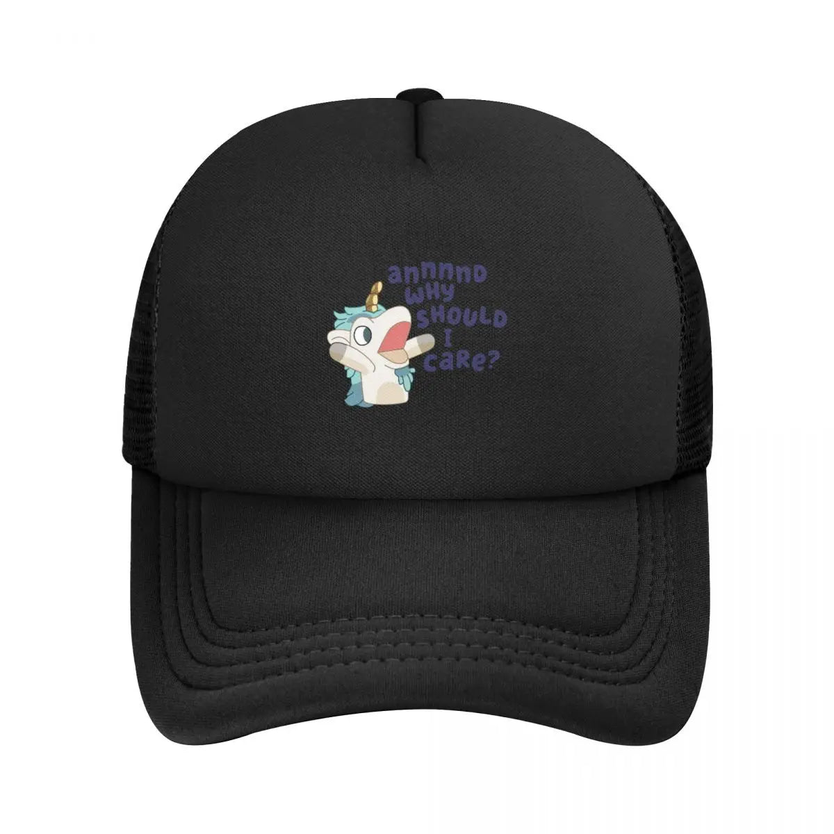 Bluey Unicorse Why Should I Care Trucker Cap