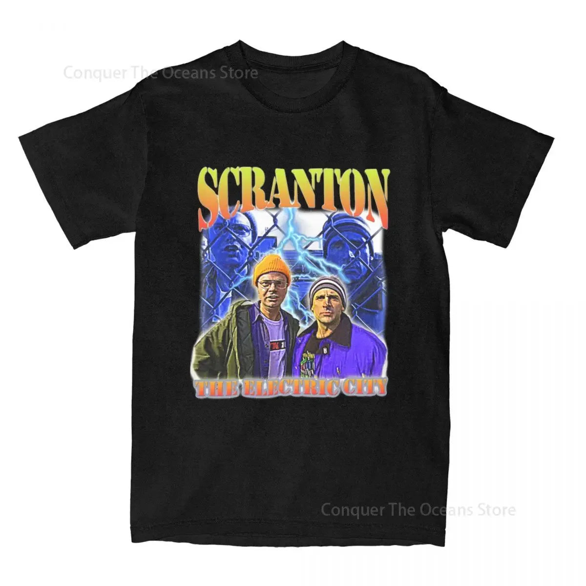 The Office TV Show Printed Men's T-Shirt Scranton The Electric City Tops Straight Outta High Quality Dunder Mifflin Dwight Tee