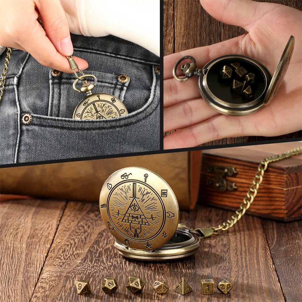 Gravity Falls Bill Cypher Mini Dice Holder Pocket Watch Case