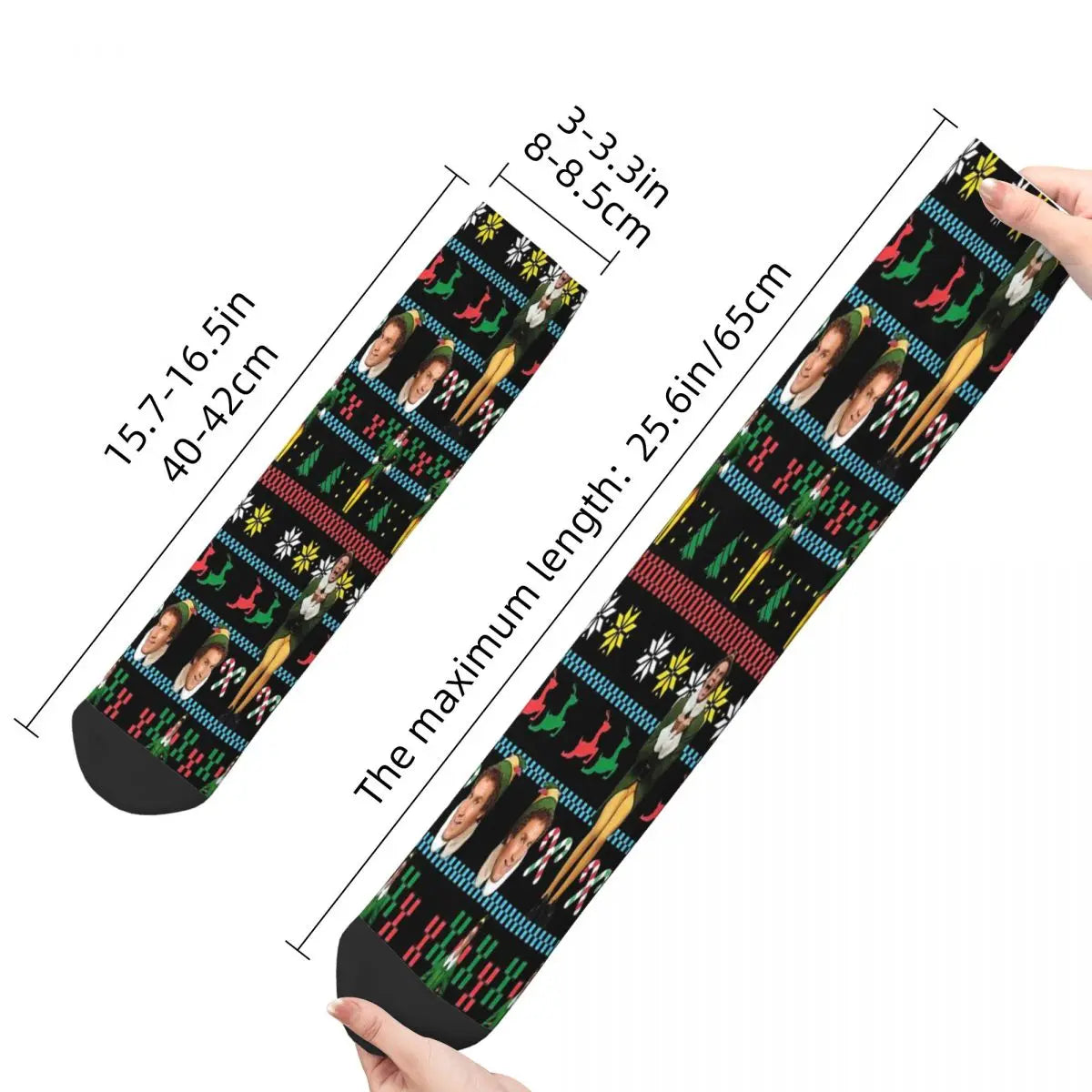 Elf Buddy the Elf Ugly Sweater Print Socks