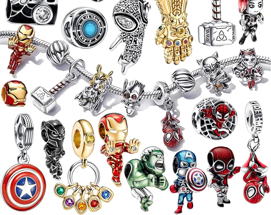Marvel Avengers Silver Charm Bracelet Charms