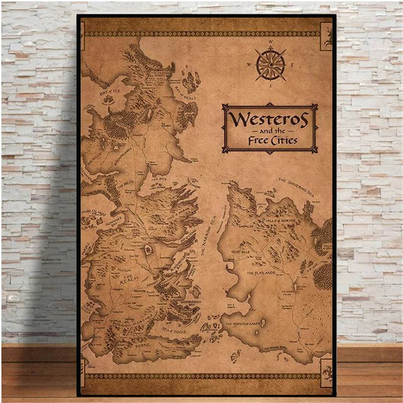 Game of Thrones Westeros and the Free Cities Canvas Wall Art