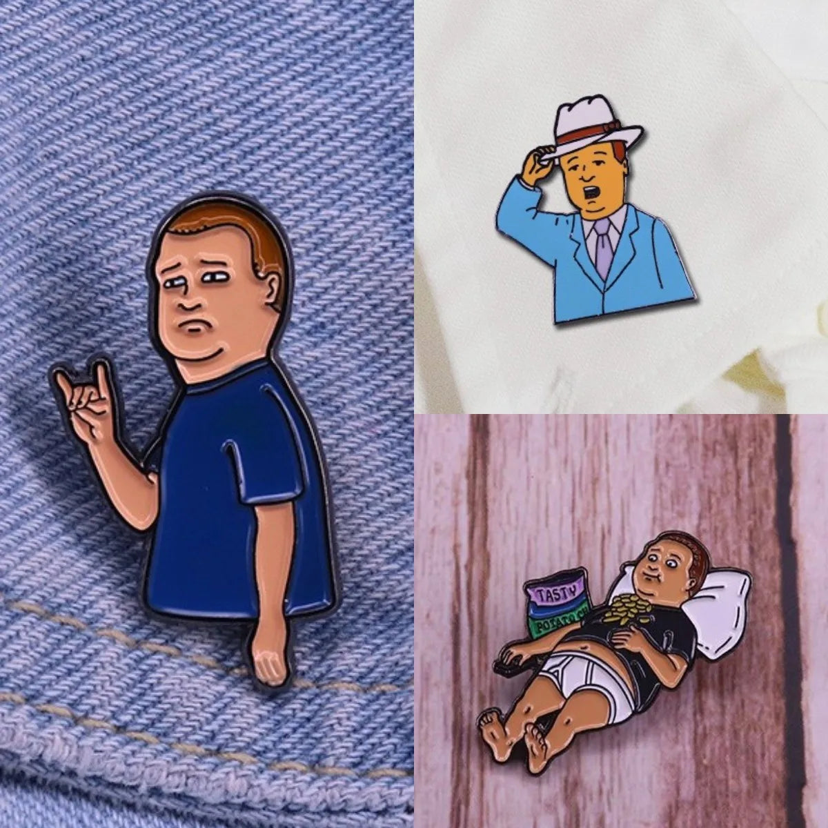 King of the Hill Bobby Enamel Pins