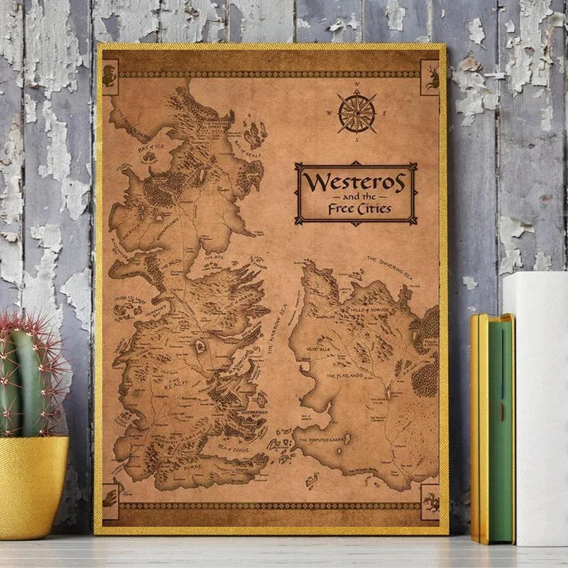 Game of Thrones Westeros and the Free Cities Canvas Wall Art