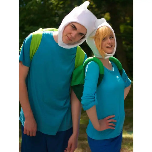 Adventure Time Finn & Fiona Cosplay Bunny Hat and Backpack